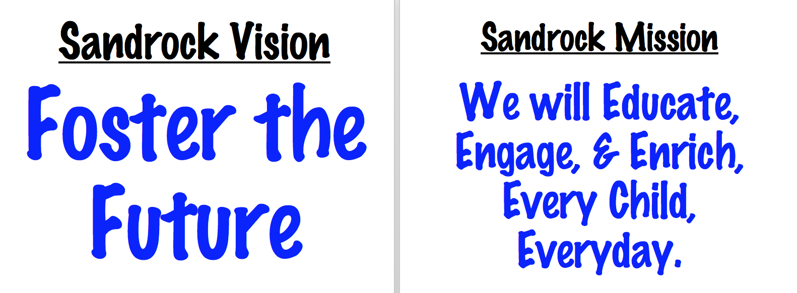 Sandrock Elementary Vision & Mission Statements